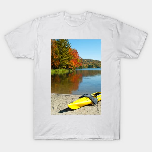 Yellow Kayak T-Shirt by srwdesign